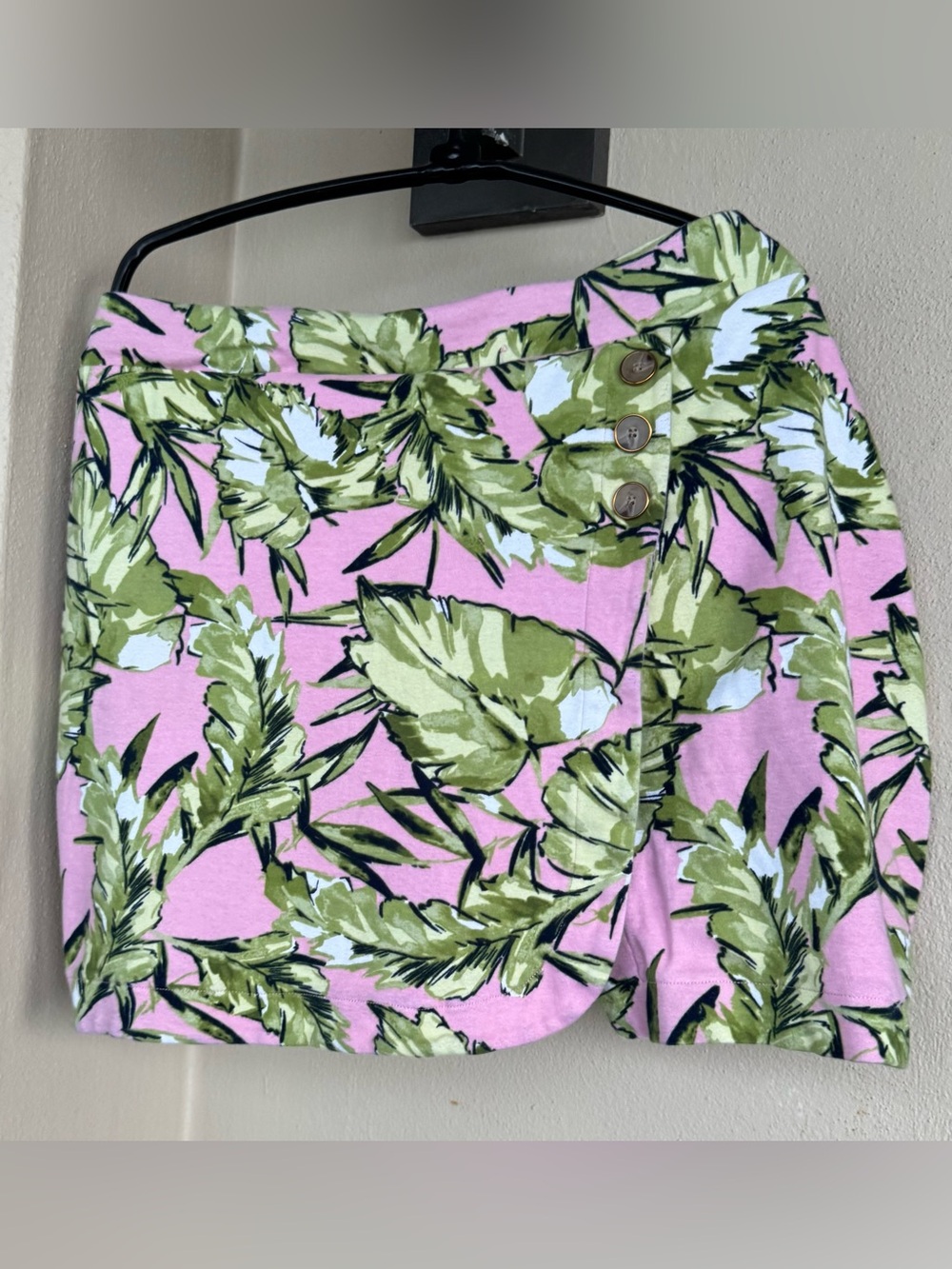Jones New York Signature Activewear Skort Knit Pink/Green Floral Stretch Golf XL